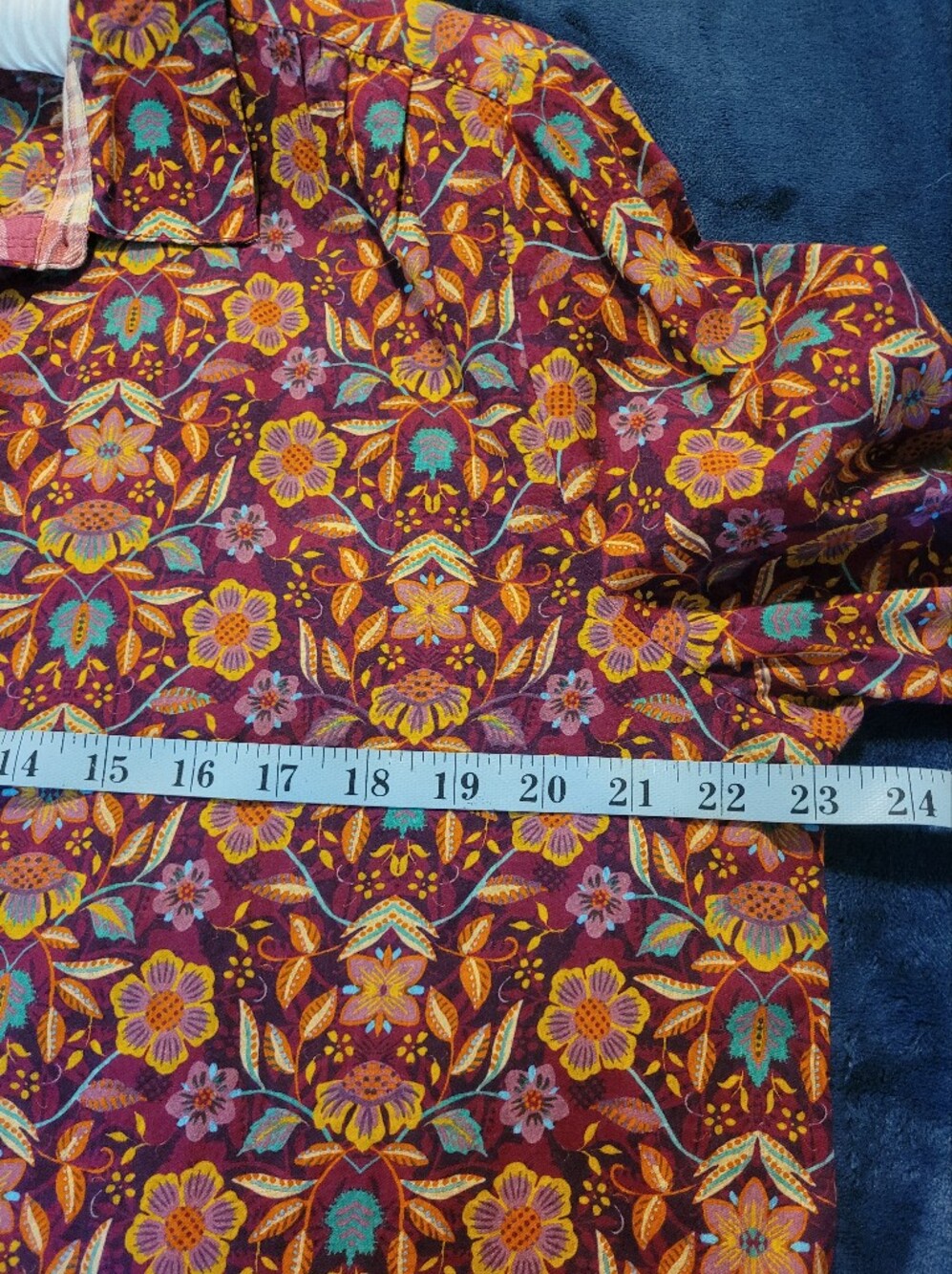 Sundance Floral Button-Front Shirt in Purple Yellow/orange and Teal - Picture 14 of 16